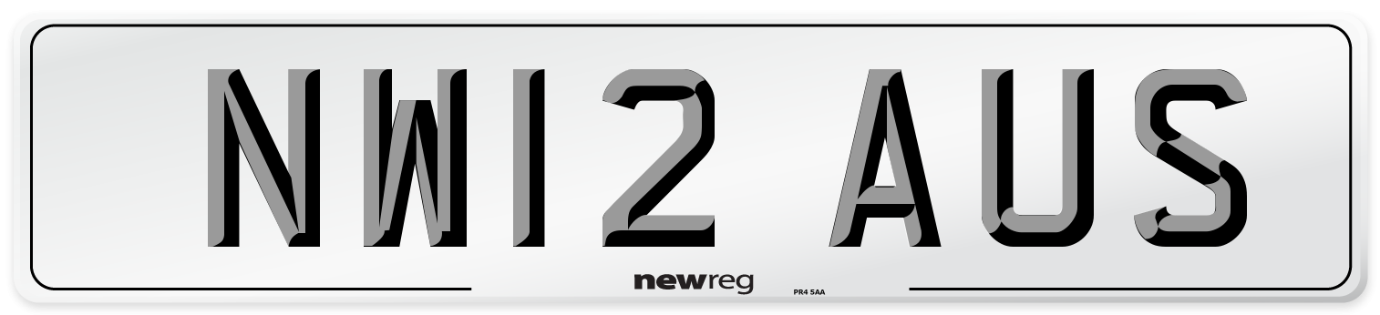 NW12 AUS Number Plate from New Reg
